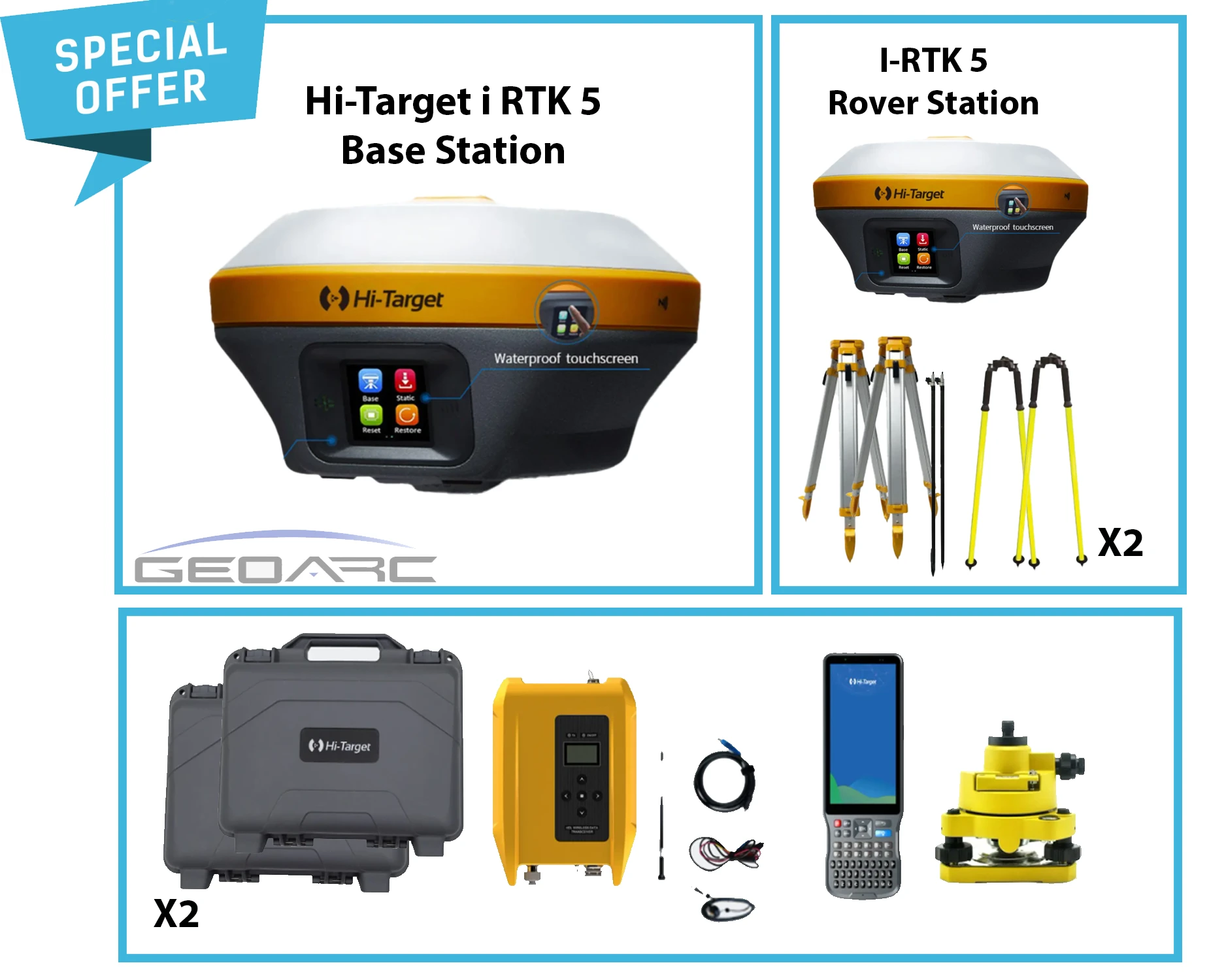 Hi-Target iRTK5 Rover + iRTK Base GNSS RTK Full Set